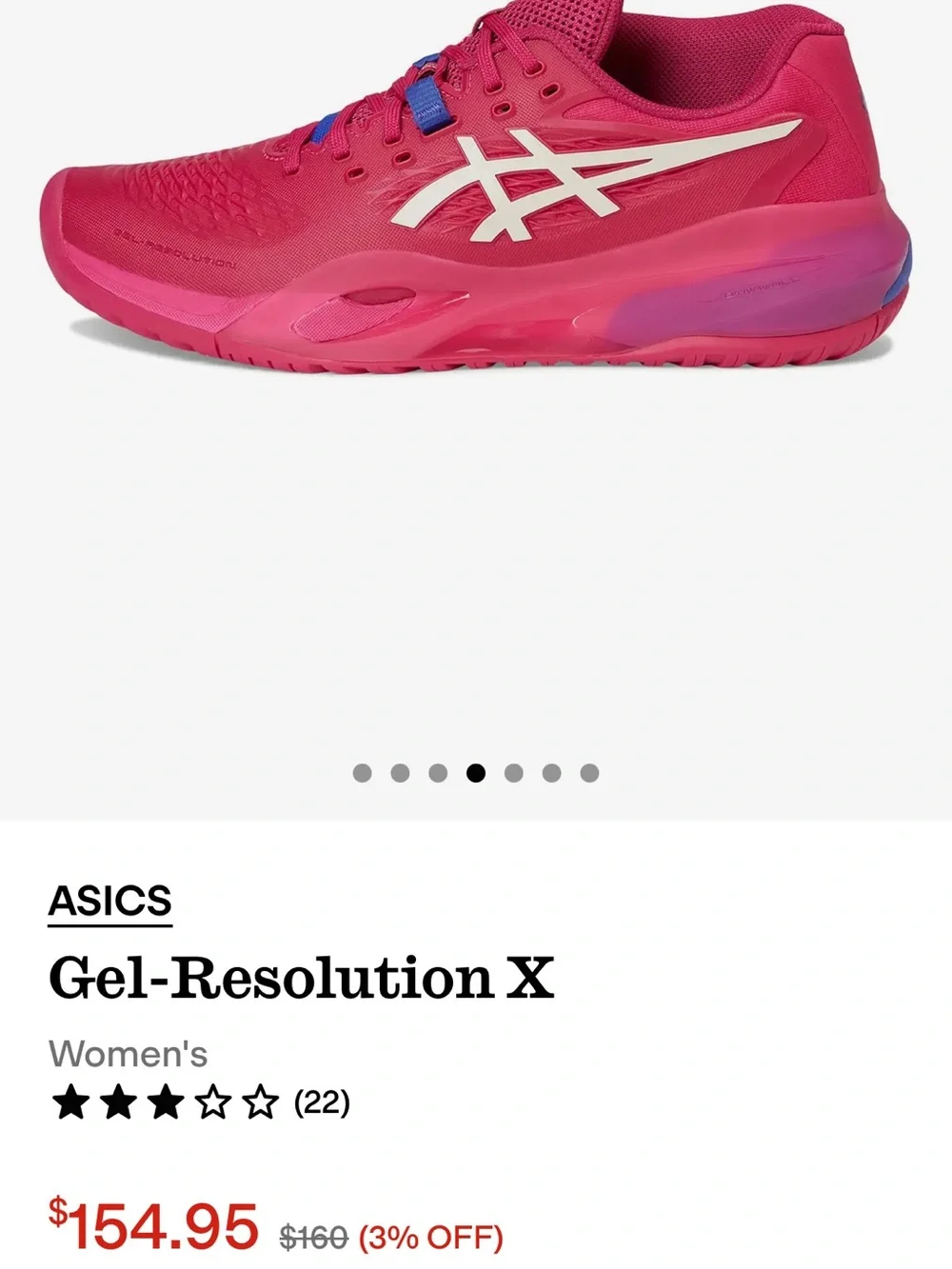 ASICS Gel-Resolution X Women's Tennis Shoes - Hot Pink with Blue Accents